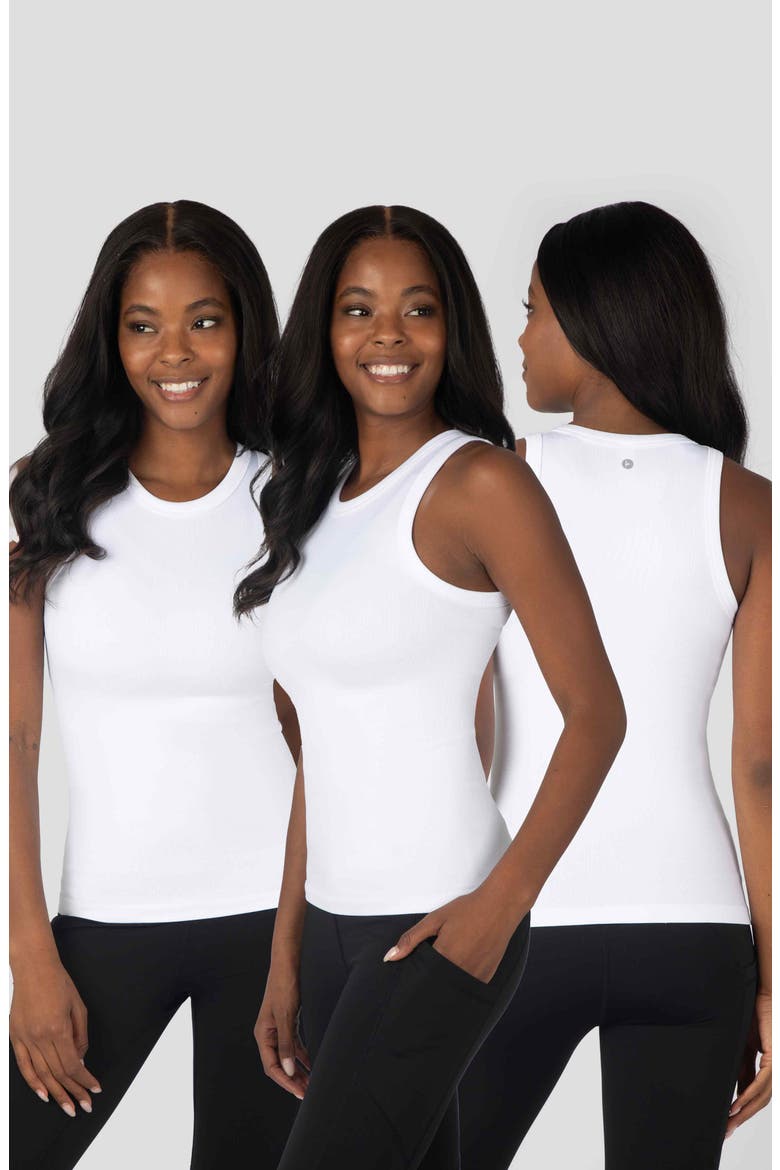 3-Pack Seamless Tank Tops, Main, color, WHITE/ WHITE/ WHITE