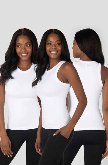 90 Degree By Reflex 3-pack Seamless Tank Tops In White