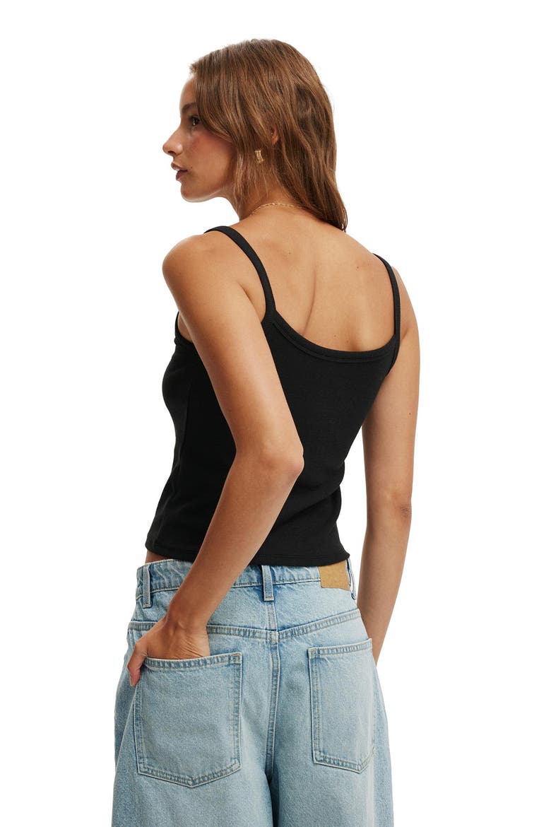 Women's Goldie Rib Scoop Cami, Alternate, color, Black