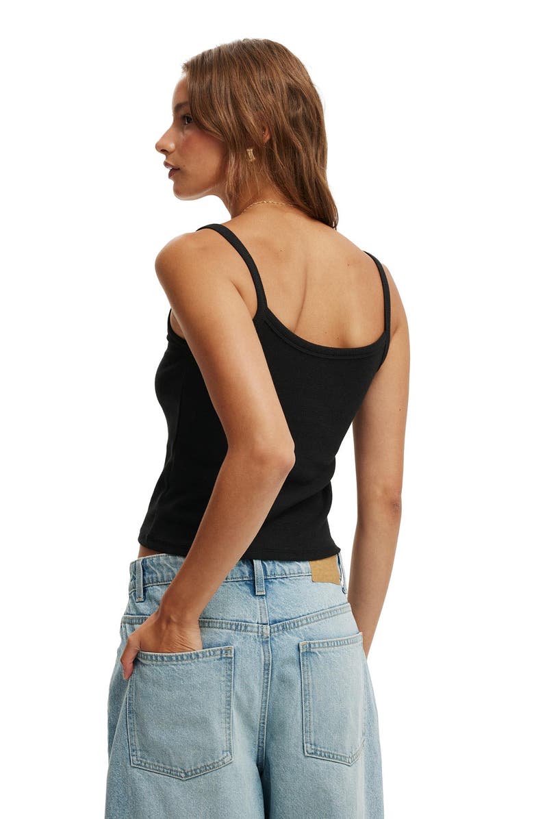 Cotton On Women's Goldie Rib Scoop Cami, Alternate, color, Black