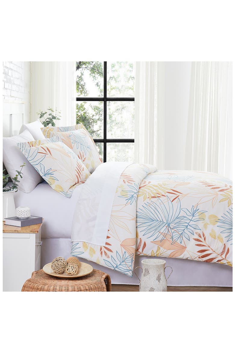 Tropic Leaf Duvet Cover Set, Main, color, TROPIC