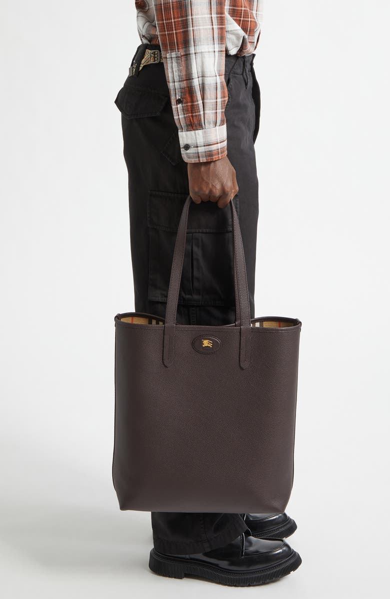 Burberry Reversible North/South Tote, Alternate, color, Sand/ Peat