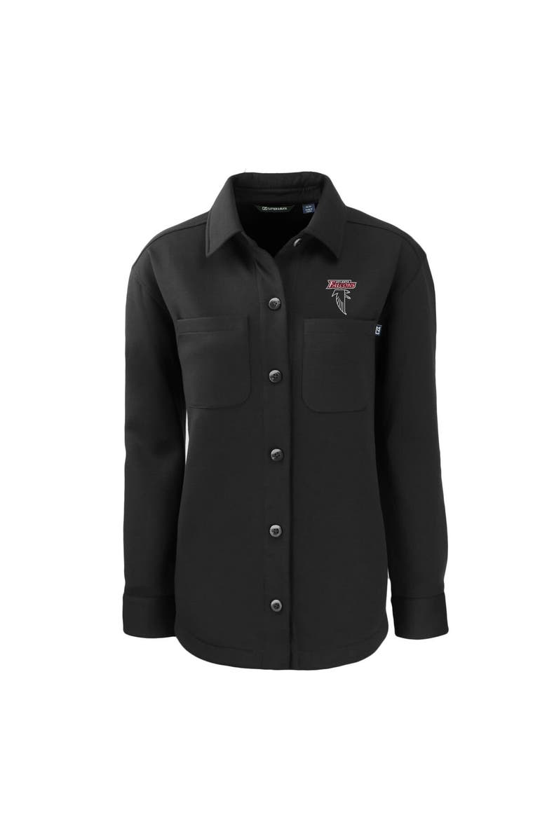 Cutter & Buck Women's Cutter & Buck Black Atlanta Falcons Throwback Logo Roam Eco Knit Button-Up Shirt Jacket, Alternate, color, 