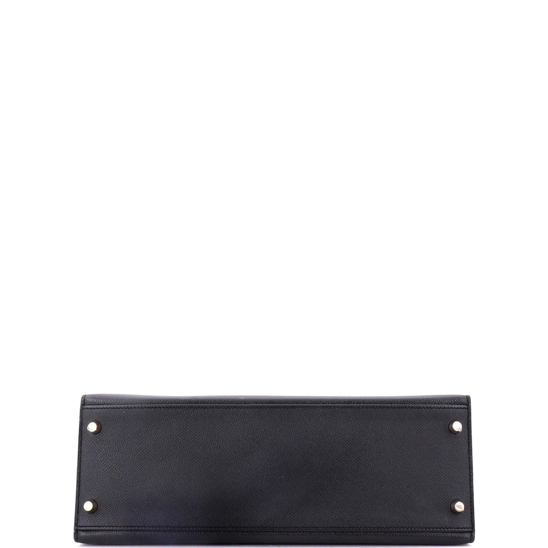 Pre-Owned Hermes Kelly Handbag Black Epsom with Gold Hardware 32, Alternate, color, 