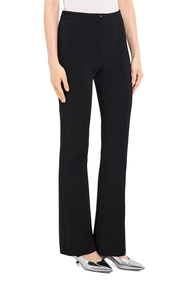 Compact Crepe Flare Pants, Alternate, color, BLACK
