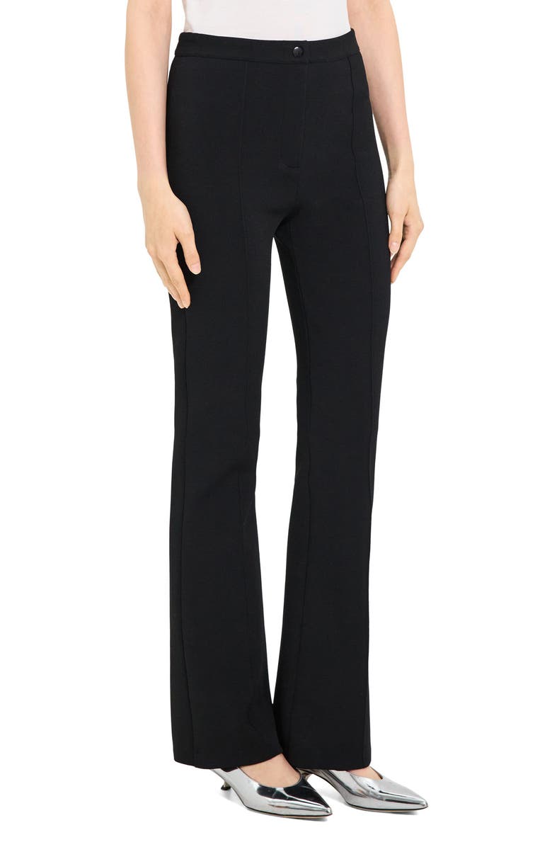 Theory Compact Crepe Flare Pants, Alternate, color, Black