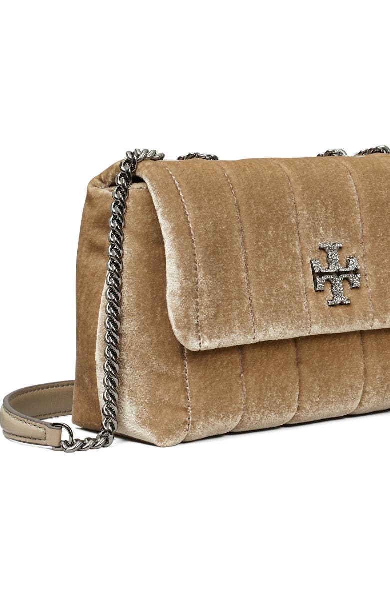 Tory Burch Small Kira Convertible Quilted Velvet Shoulder Bag, Alternate, color,