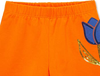 Kids' Flower Appliqué Cotton Tank & Shorts Set