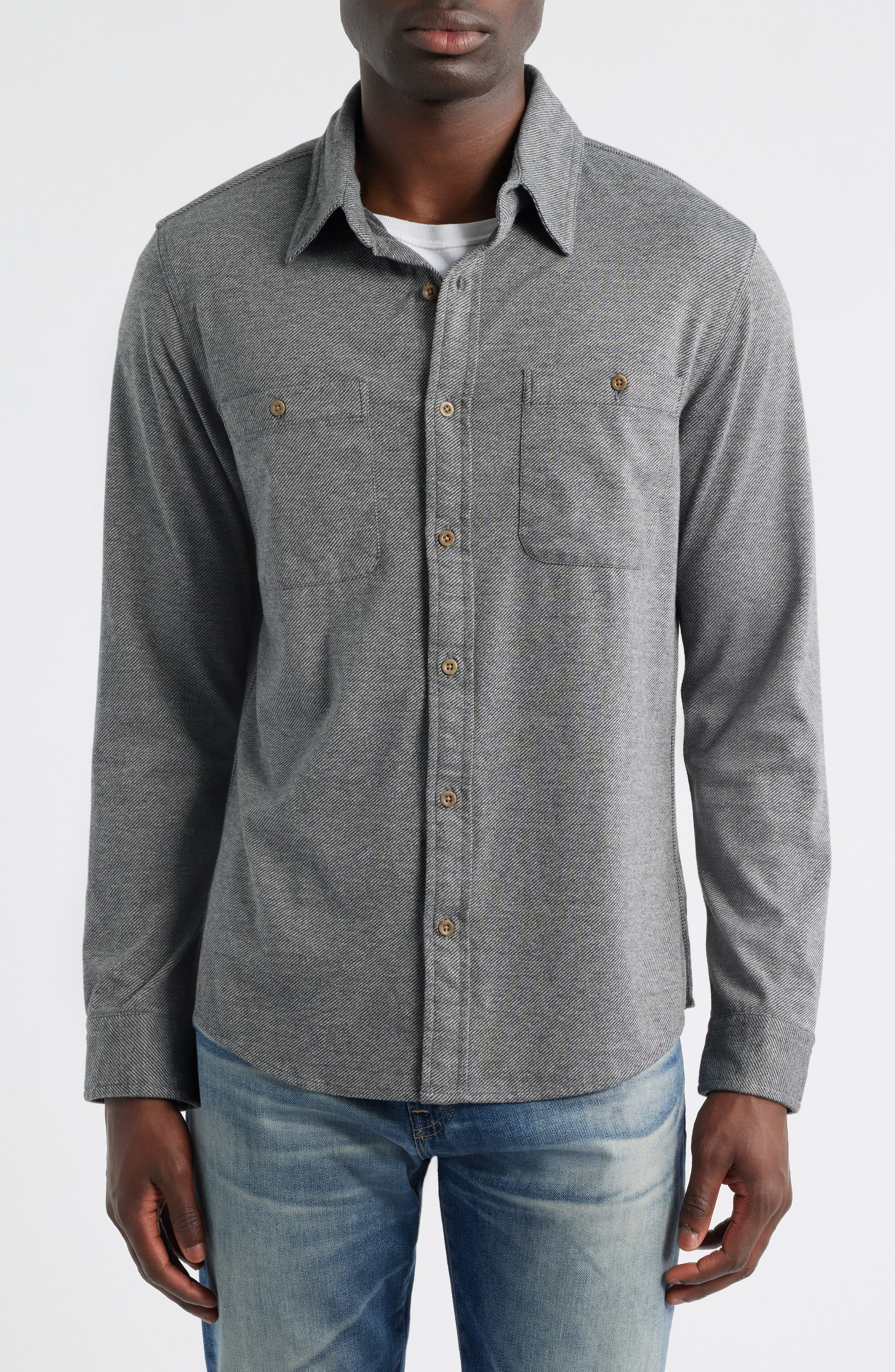 Wayne Twill Button-Up Work Shirt - image 2