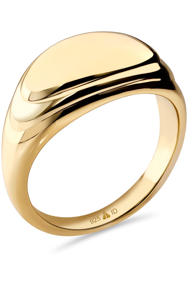 DEVATA Contour-lined Dome Ring in Gold Plated Sterling Silver, Alternate, color, Yellow Gold