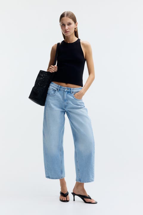 Barrel Regular Waist Ankle Jeans