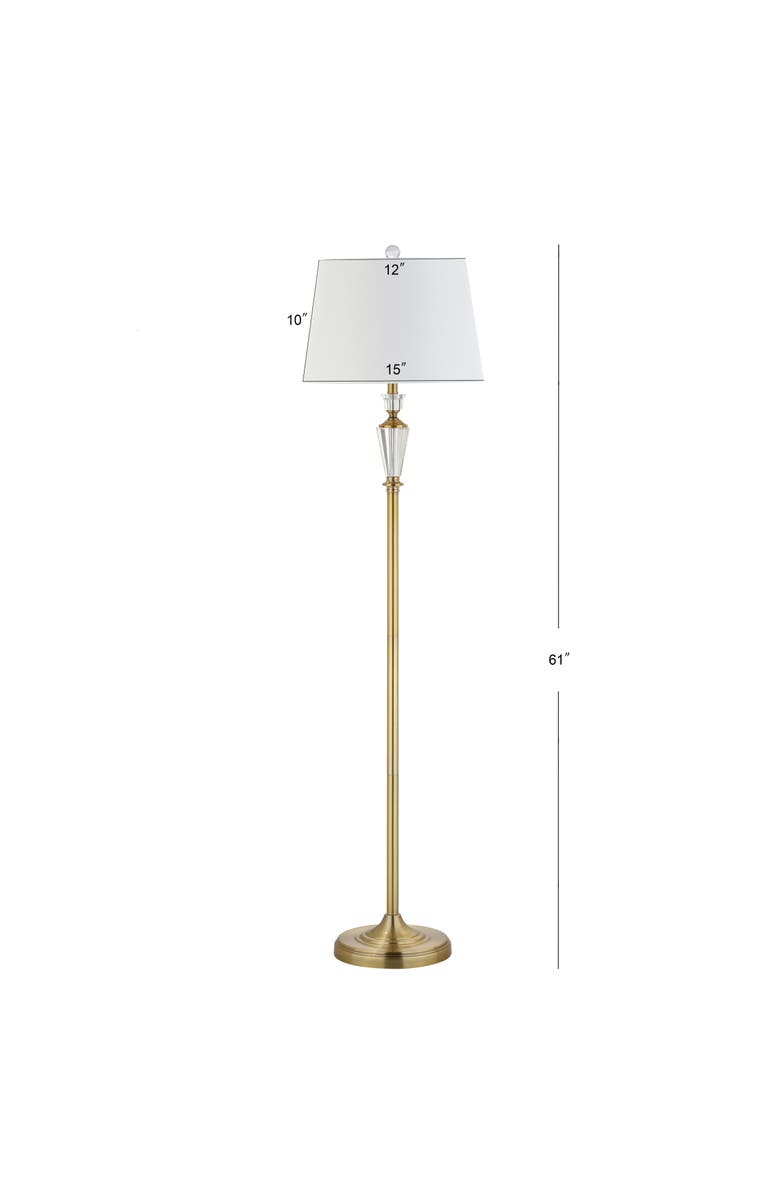 JONATHAN Y Harper Crystal / Metal LED Floor Lamp, Alternate, color, Brass Gold/Clear