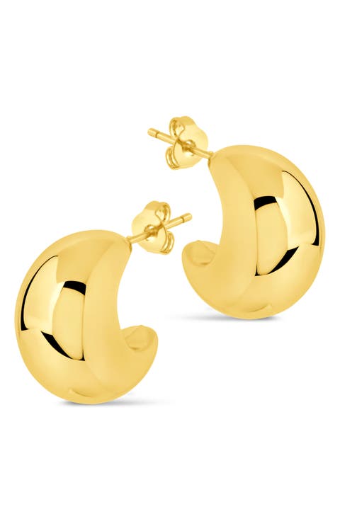 Ana Dome Huggie Hoop Earrings