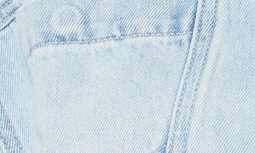 Habitual Oversize Short Sleeve Crop Denim Shirt In Blue