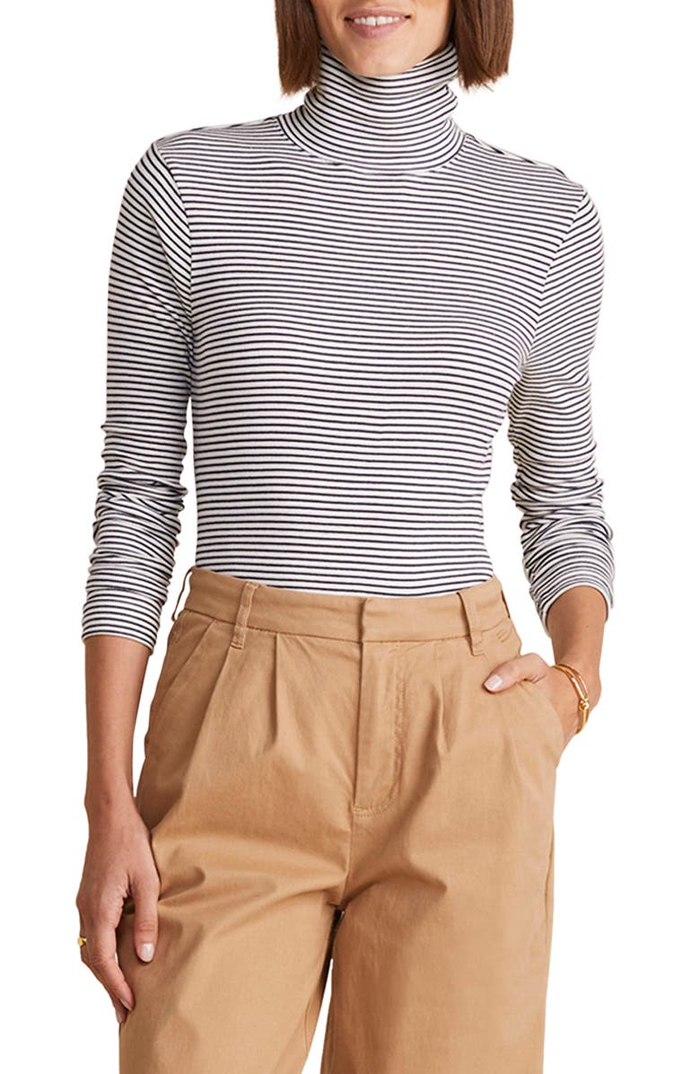 vineyard vines Stripe Rib Cotton Turtleneck, Main, color,