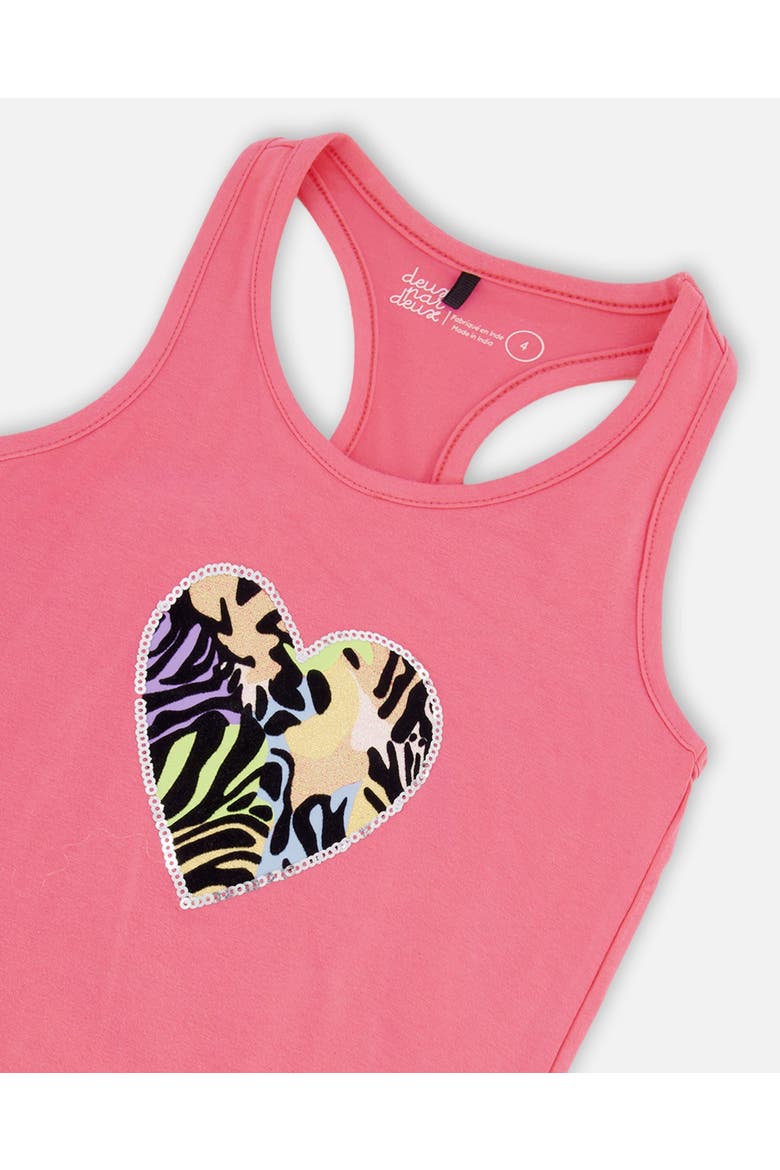 Organic Cotton Jersey Screen Animal Sleeveless Tank Top, Alternate, color, Pink