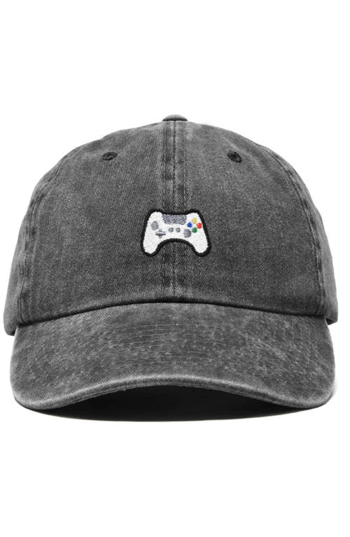 Dalix Game Controller Embroidered Hat In Washed Black