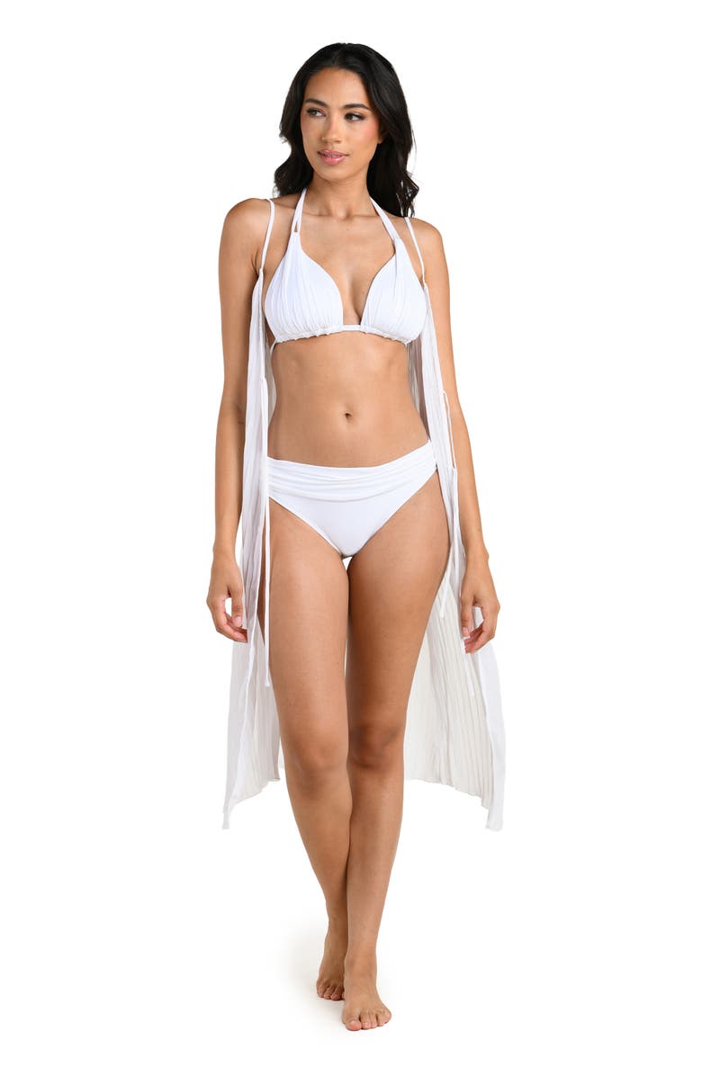 La Blanca Sunbeams Open Tie Front Cover-Up, Alternate, color, White