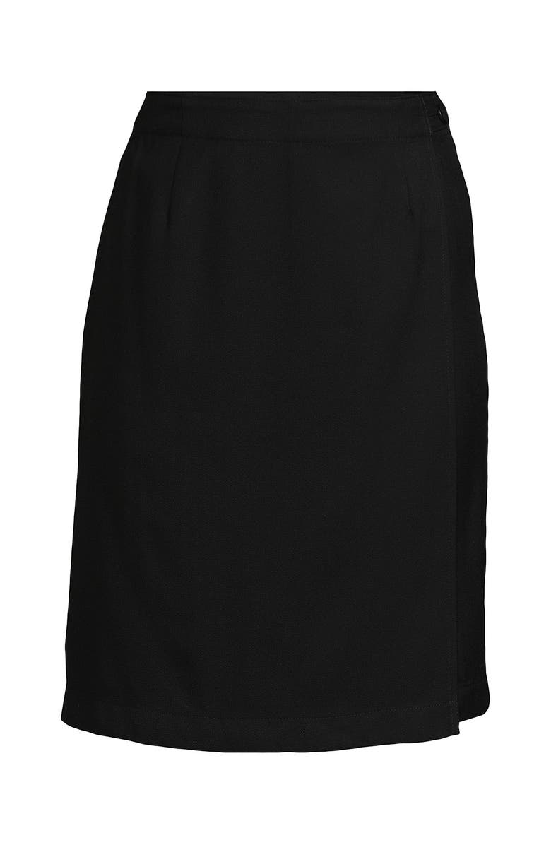 Lands' End Solid A Line Tab Skort Top of Knee, Alternate, color, Black
