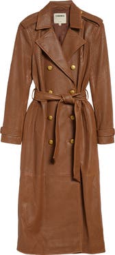L'AGENCE Baylee Perforated Leather Trench Coat