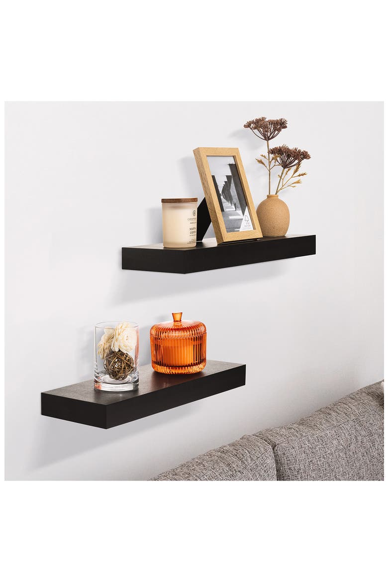 Floating Shelves - Set of 2, Alternate, color, BLACK