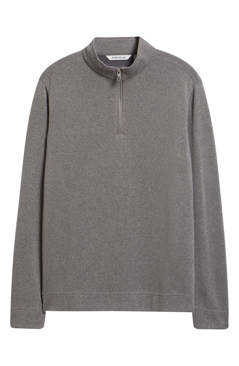 Peter Millar Crown Sweater Fleece Quarter Zip Pullover, Alternate, color, Oslo Grey