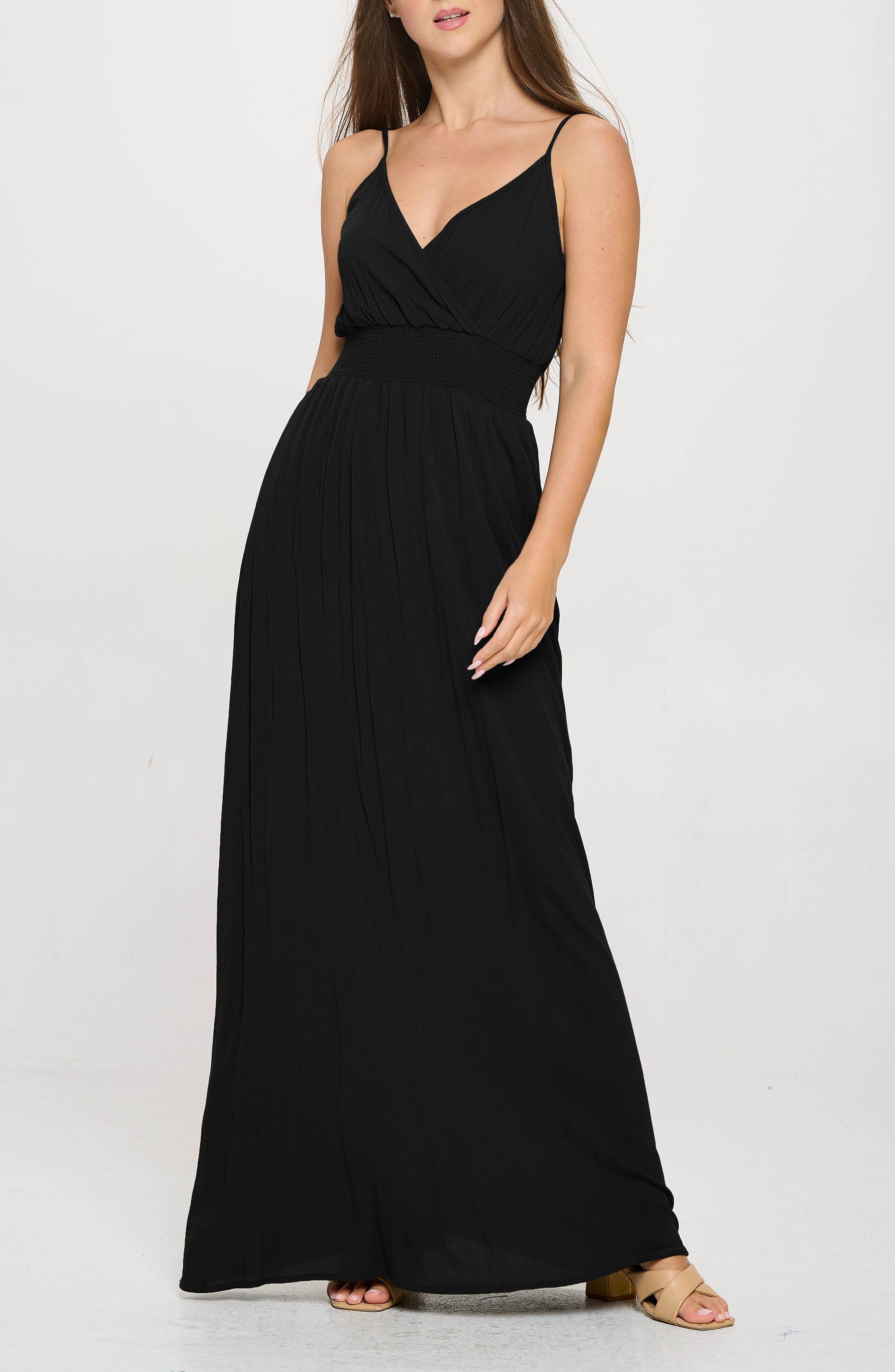 WEST K Solid Sleeveless Gauze Maxi Dress