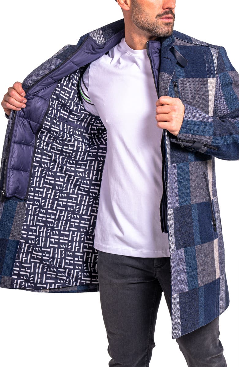 Maceoo Ascension0003 Blue Brushed Peacoat with Dickey, Alternate, color, Blue