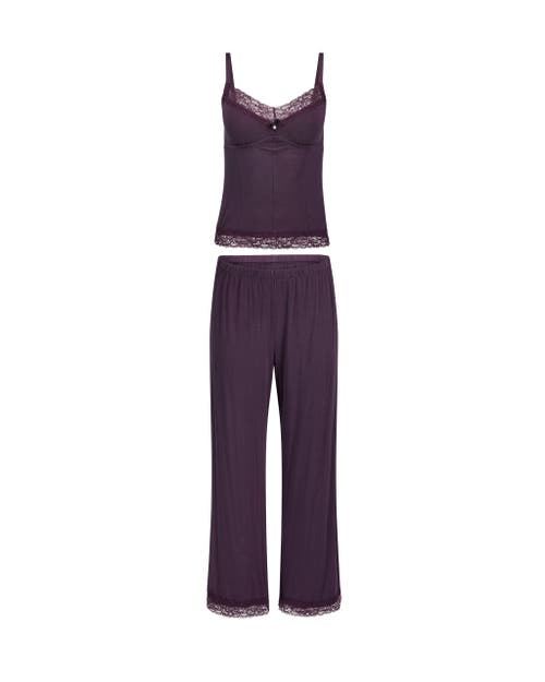 Shop Adore Me Suzanna Pajama Cami And Pants Set In Dark Purple