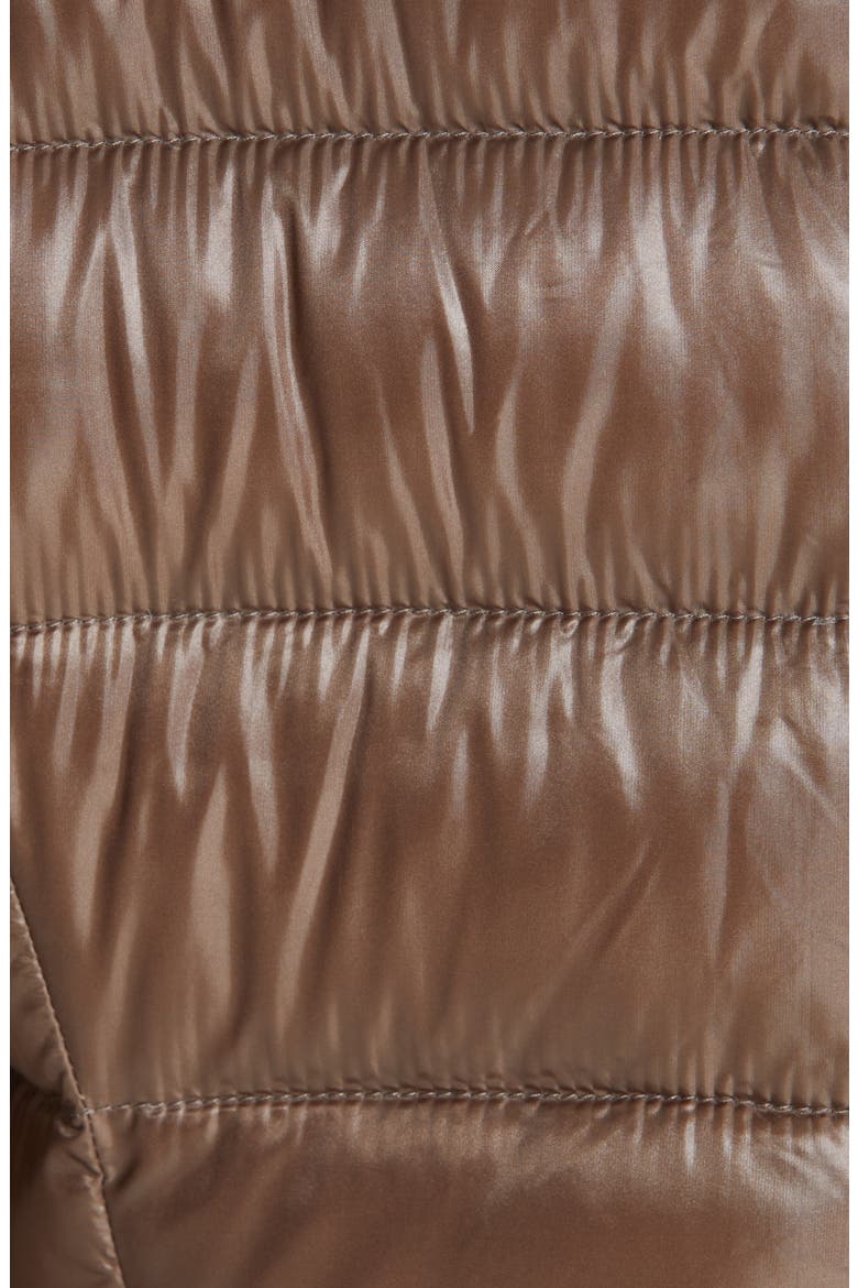 Quilted Down Puffer Coat with Removable Genuine Fox Fur Collar, Alternate, color, CHESTNUT