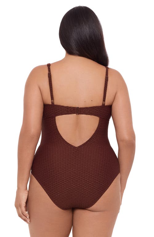 S3 Novelty Texture Underwire One Piece Swimsuit In Sangria