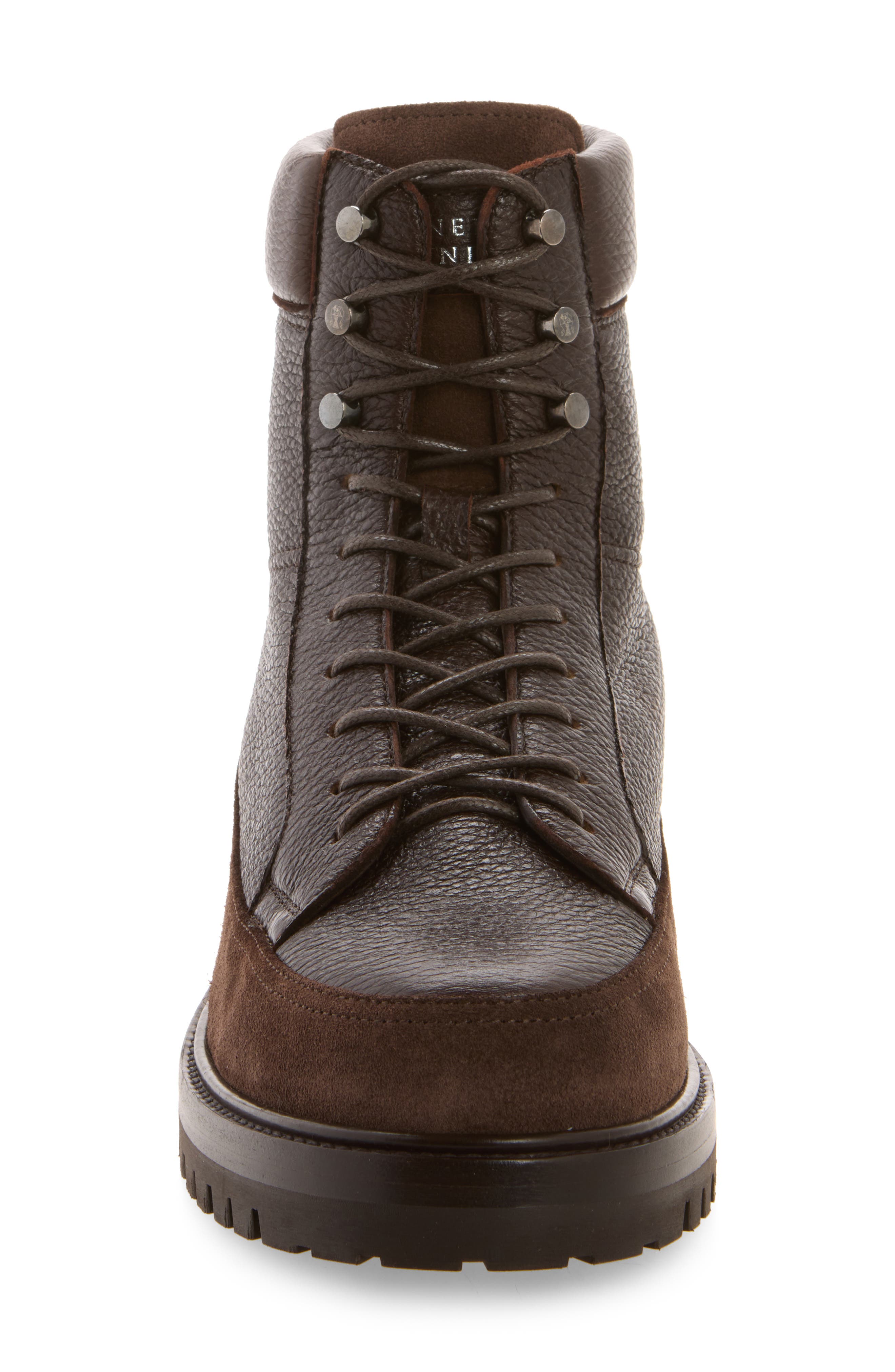 Leather Combat Boot, Alternate, color, COL80 DARK BROWN
