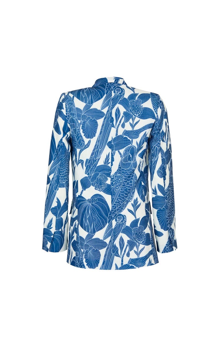 NO PISE LA GRAMA Marcela Tailored Jacket Suit, Alternate, color, Canario Blue Print