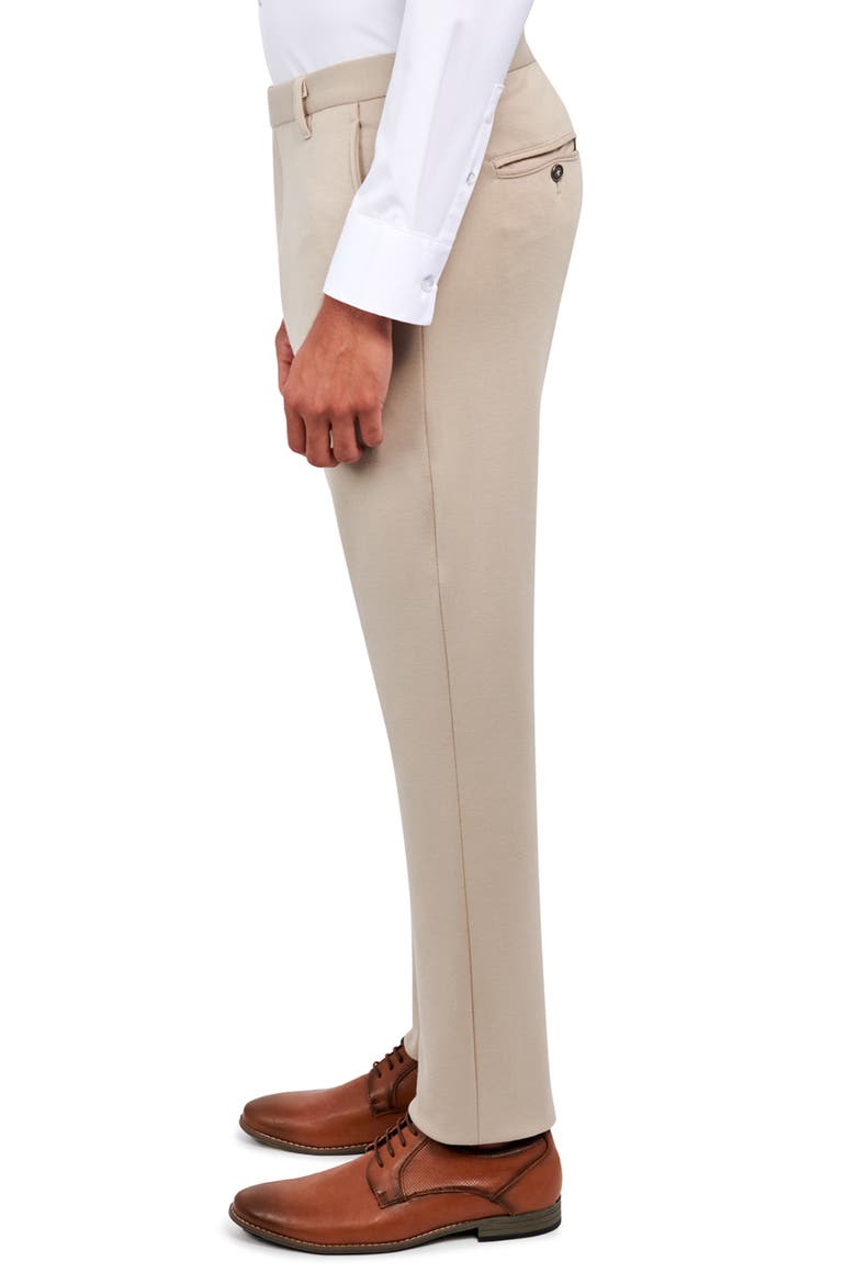 Slim Fit Straight Leg Performance Knit Dress Pants, Alternate, color, TAN