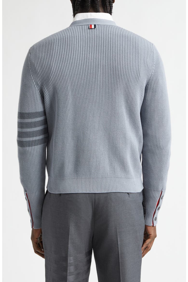 Garment Dyed 4-Bar Cotton Cardigan, Alternate, color, LIGHT GREY