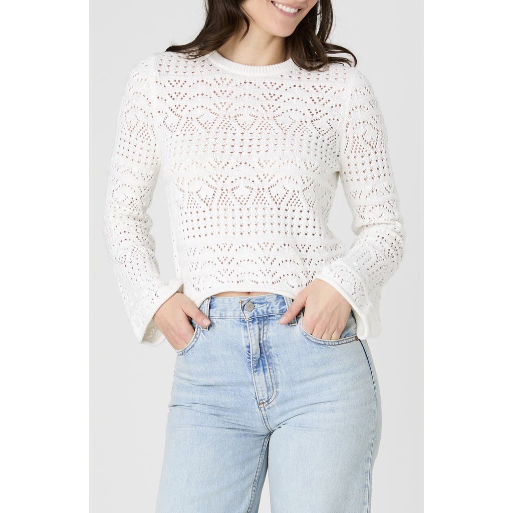 French Connection Open Bobble Knit Sweater In Summer White
