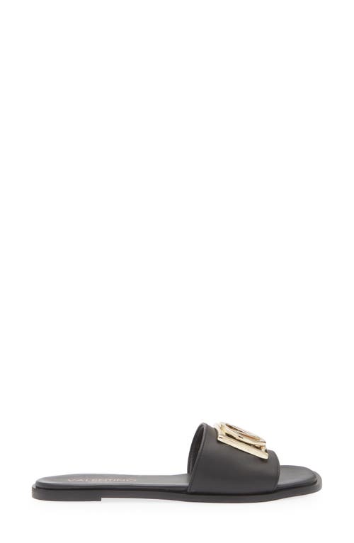 Valentino By Mario Valentino Amira Slide Sandal In Black Gold