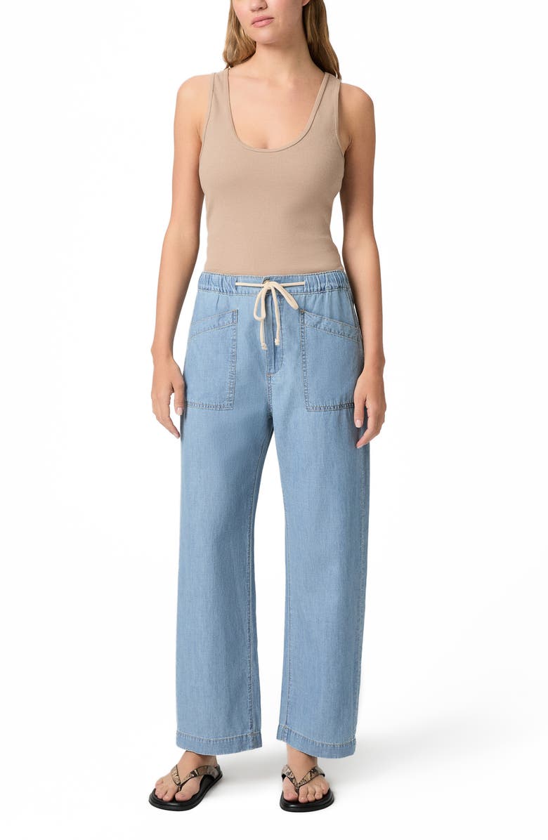 PAIGE Evann Drawstring Wide Leg Jeans, Alternate, color, Silver Lake