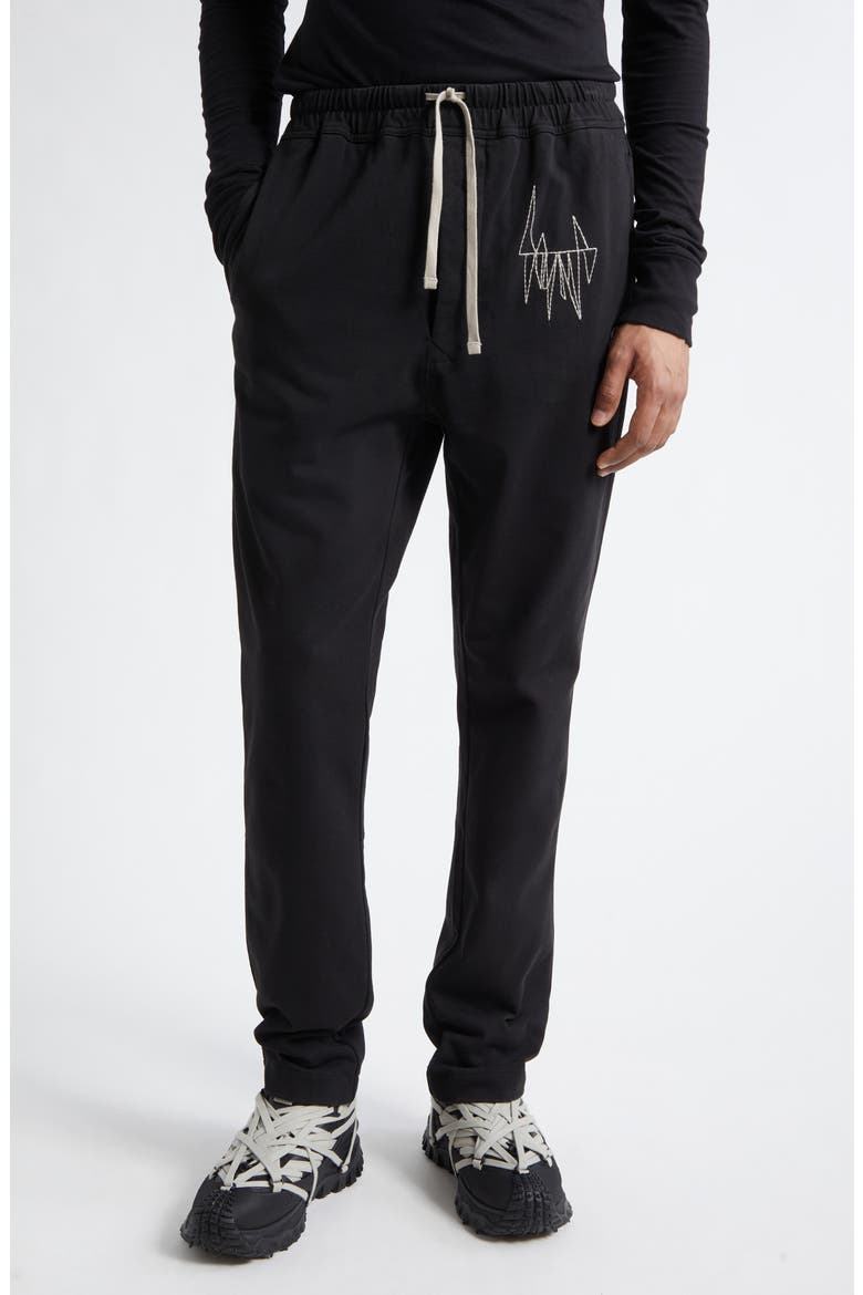 x Rick Owens Cotton Sweatpants, Main, color, BLACK