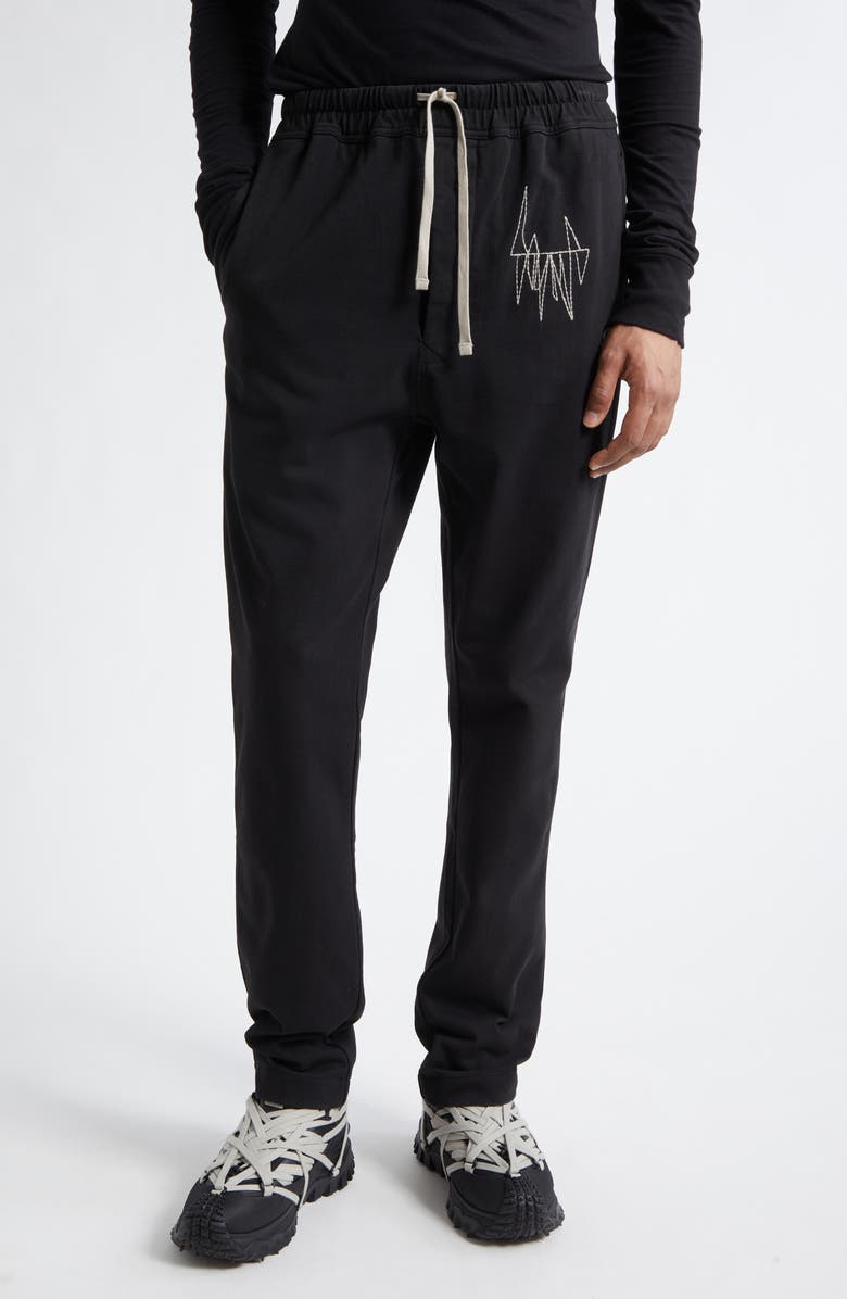 Moncler x Rick Owens Cotton Sweatpants, Main, color, Black