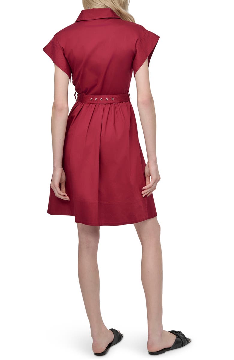DKNY Solid Poplin Shirtdress, Alternate, color, Oxblood