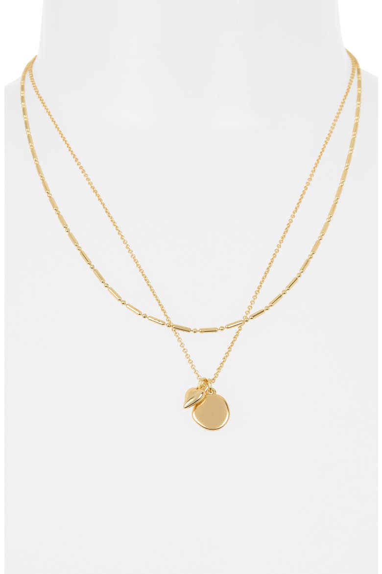 Heart Pendant Layered Chain Necklace, Alternate, color, VINTAGE GOLD