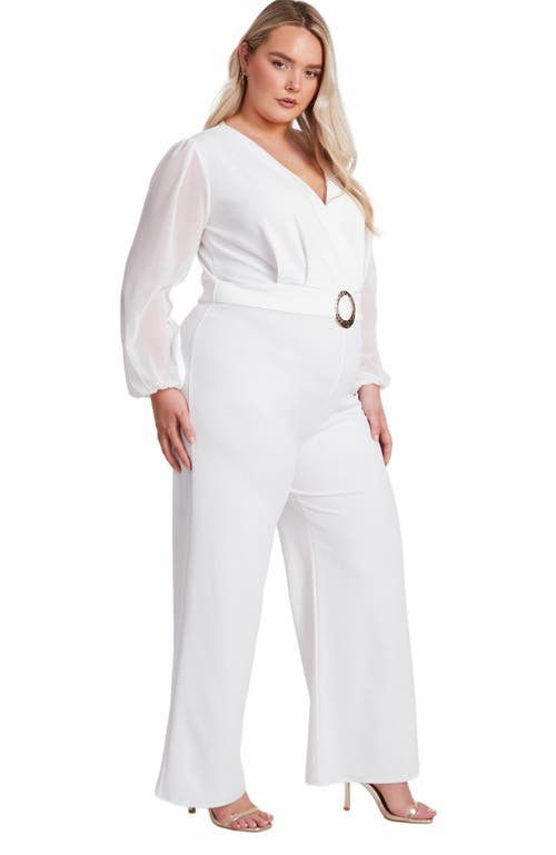 QUIZ QUIZ PLUS SIZE CHIFFON WRAP BUCKLE JUMPSUIT