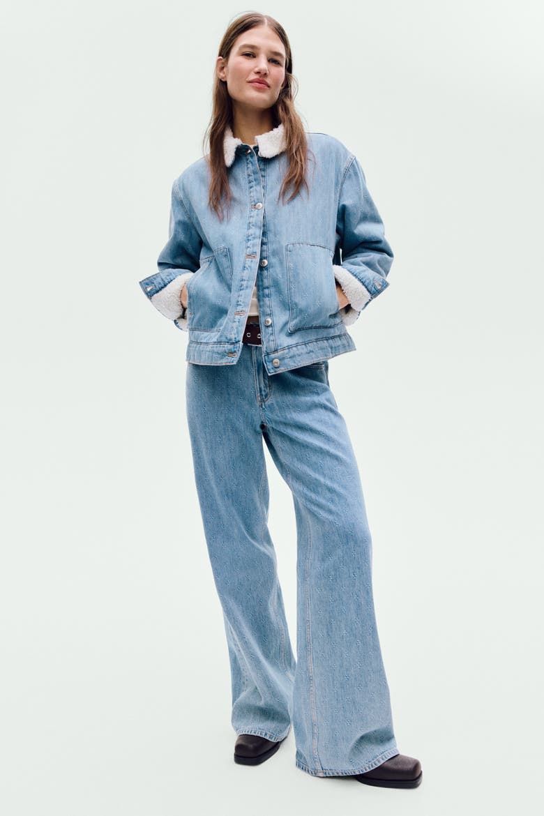 Collared Denim Jacket, Alternate, color, Denim blue