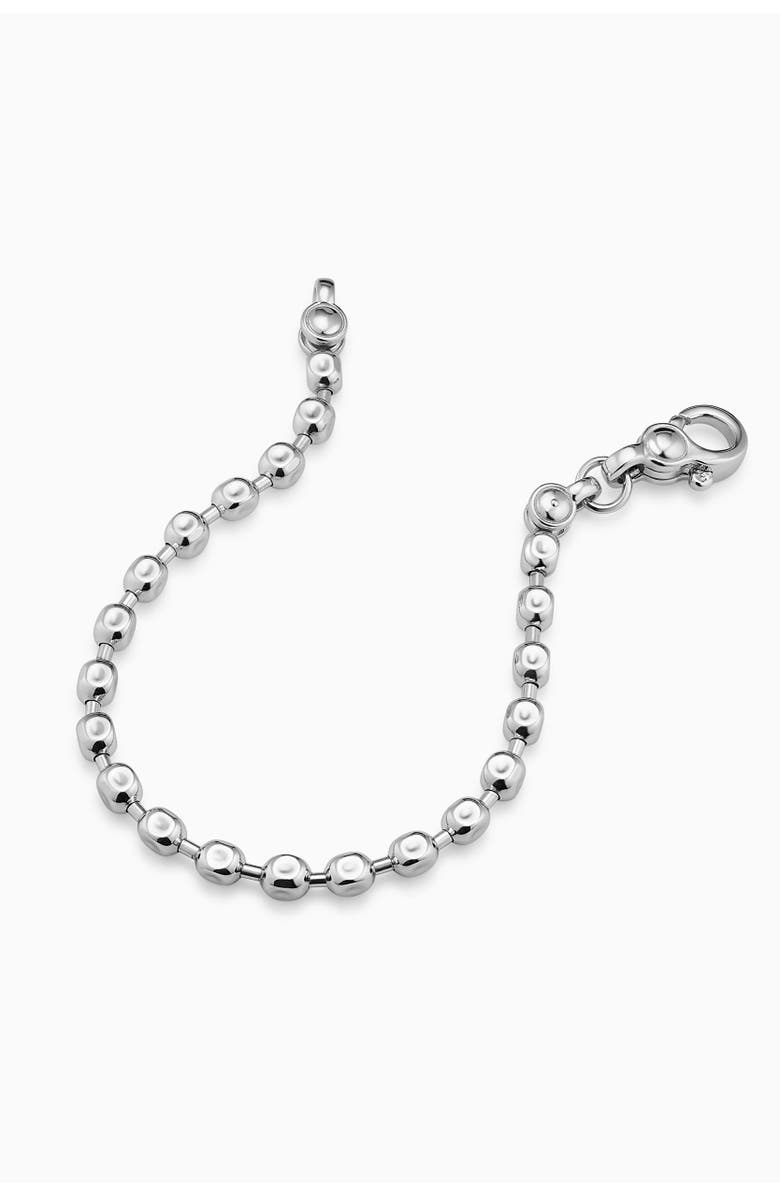 Oradina Mens Axis Bead Bracelet in Sterling Silver, Alternate, color, Silver