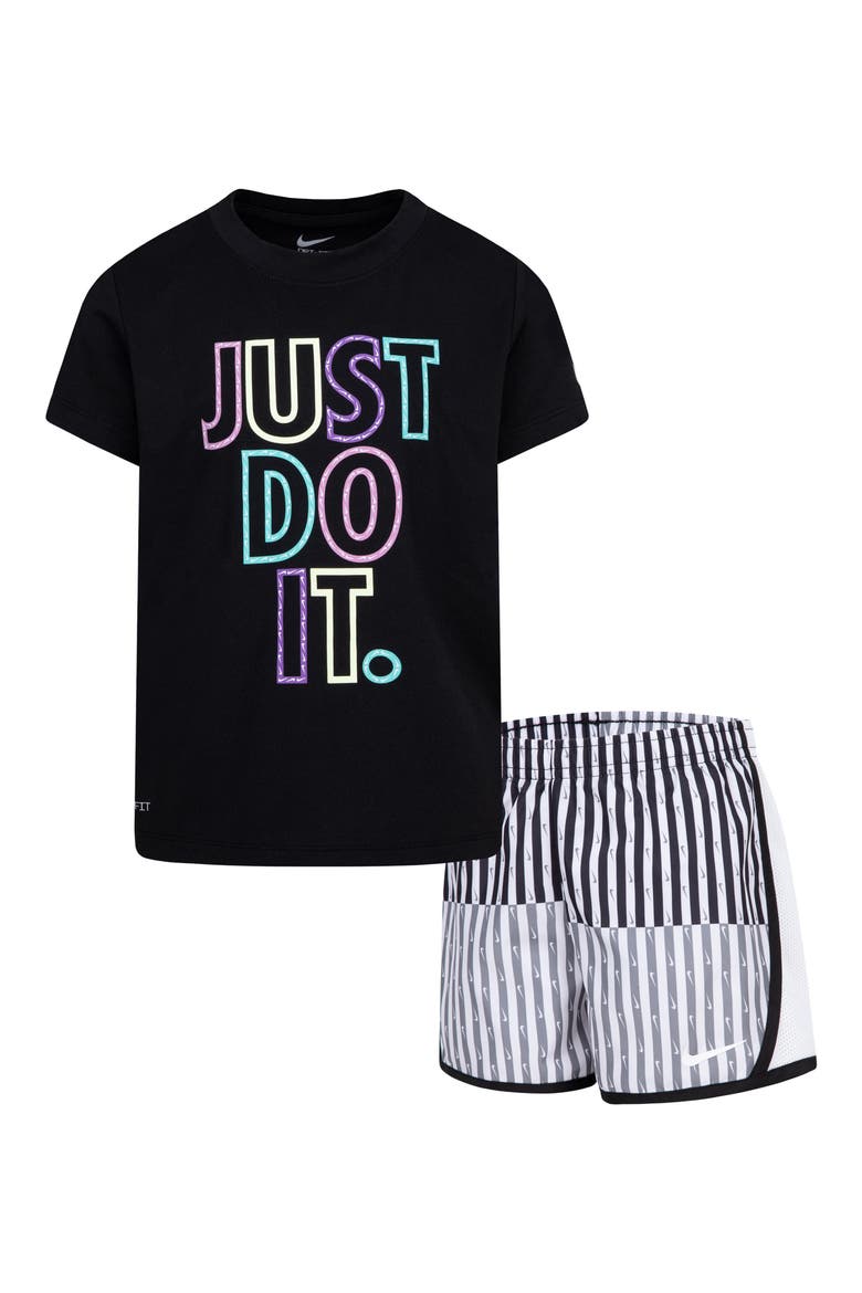 Kids' Graphic T-Shirt & Shorts Set, Main, color, BLACK