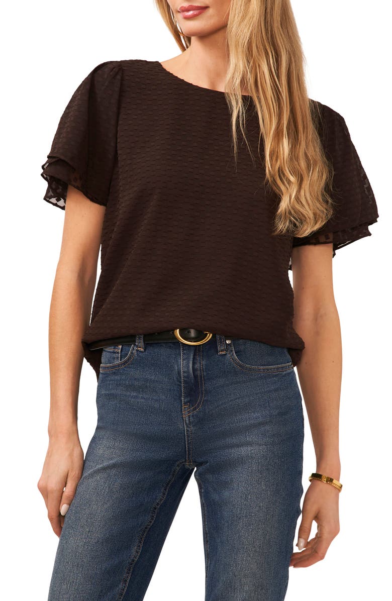 Vince Camuto Texture Tulip Sleeve Blouse, Main, color,