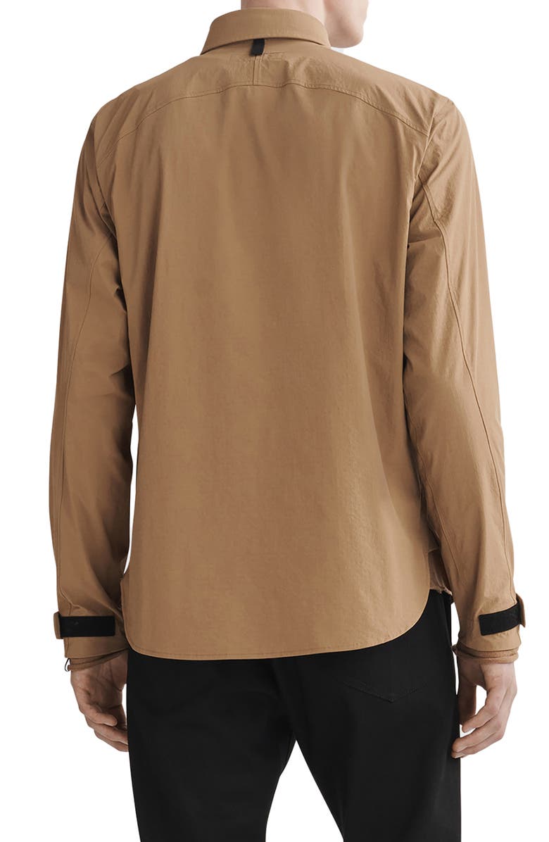 rag & bone Flyweight Ripstop Snap-Up Shirt, Alternate, color, Ermine