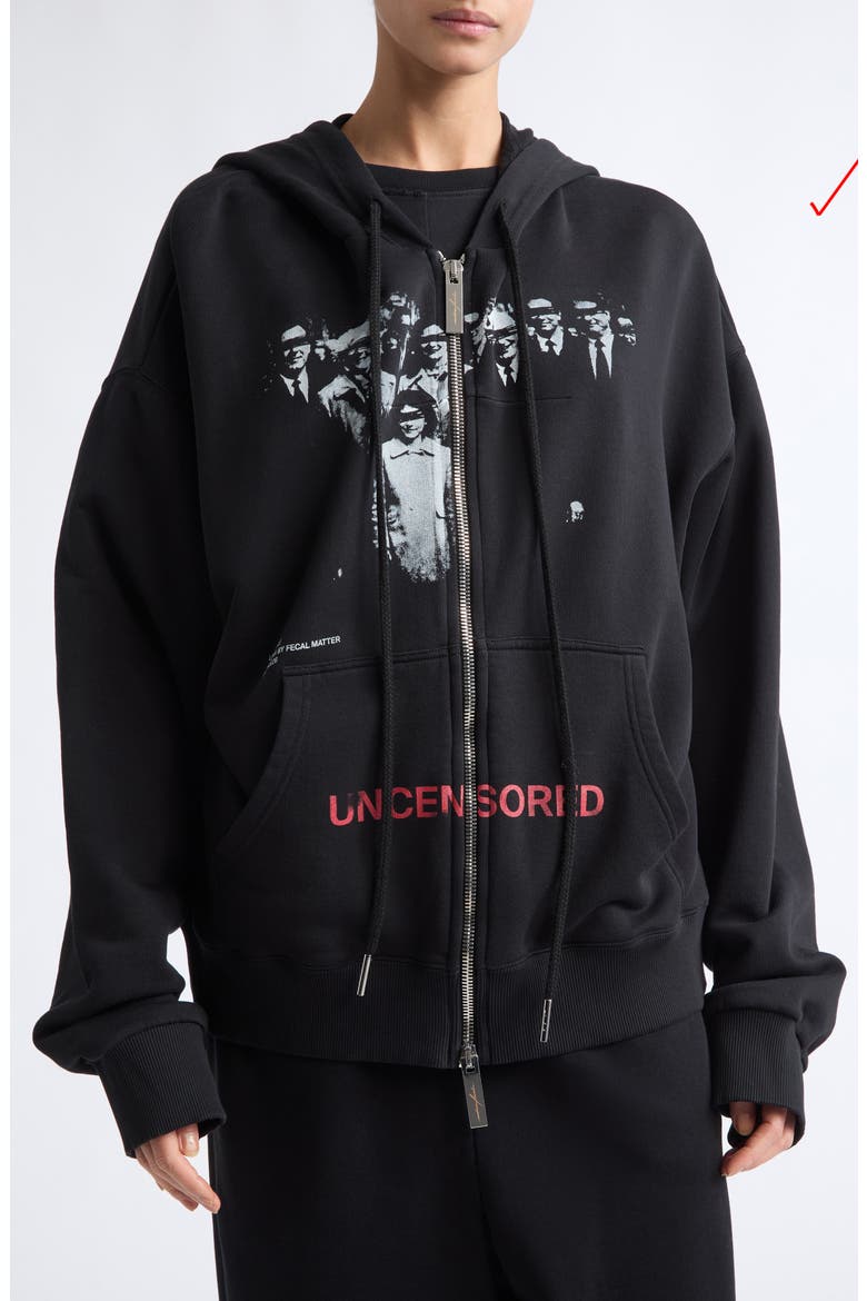 Family Graphic Full Zip Hoodie, Main, color, BLACK