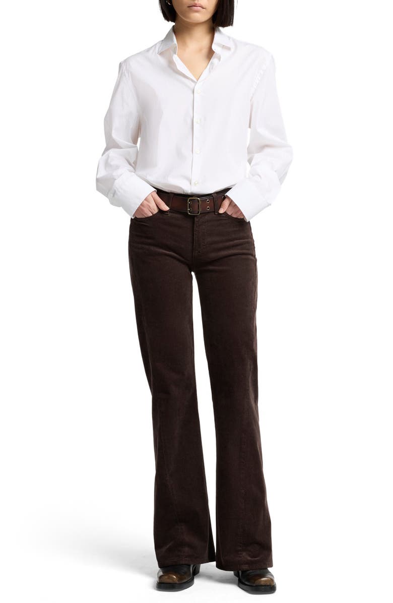 7 For All Mankind Dojo Tailorless Twist Seam Flare Corduroy Pants, Alternate, color,